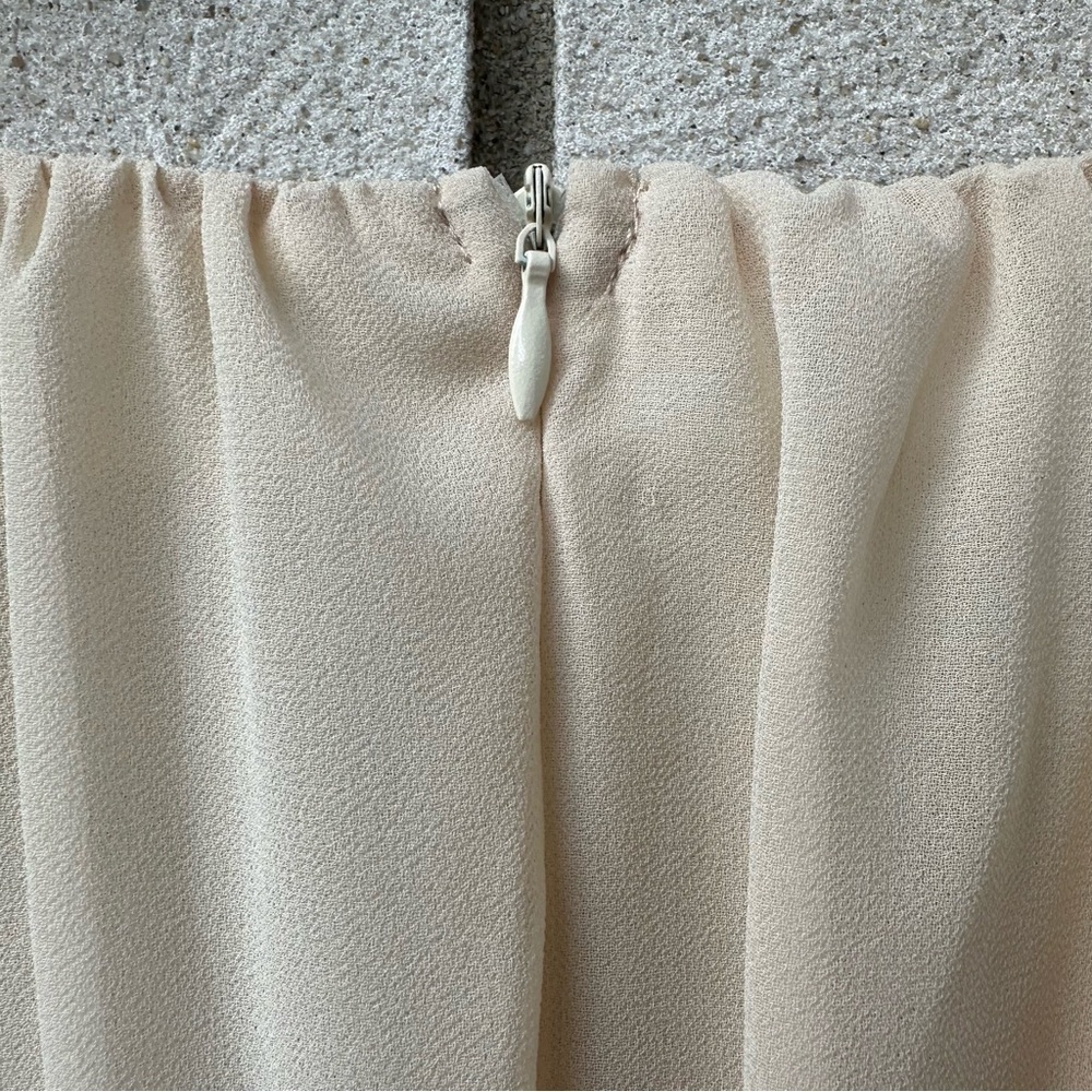 NWT Missord Cream Chiffon Ruffle Mini Dress XL Plunge V Neck Long Bell Sleeve - Picture 11 of 16